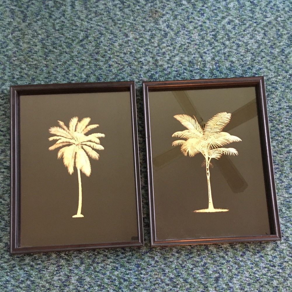 Pair Of 12 x 15.75” Palm Tree Pictures